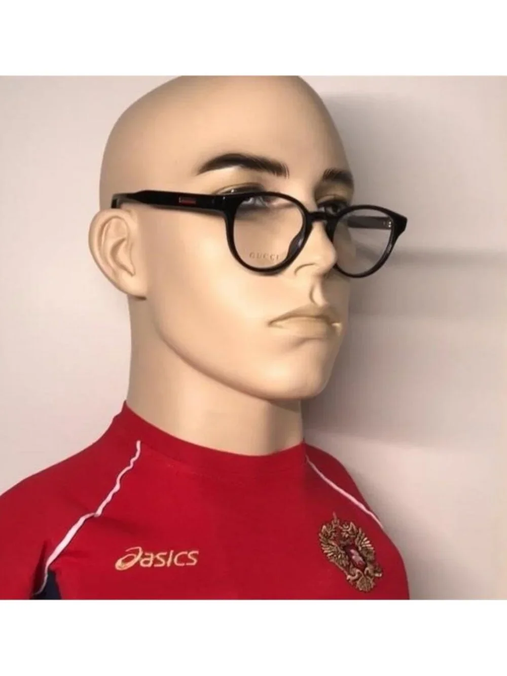 New Authentic Gucci GG0827O 001 Black Round Eyeglasses - Picture 4 of 12